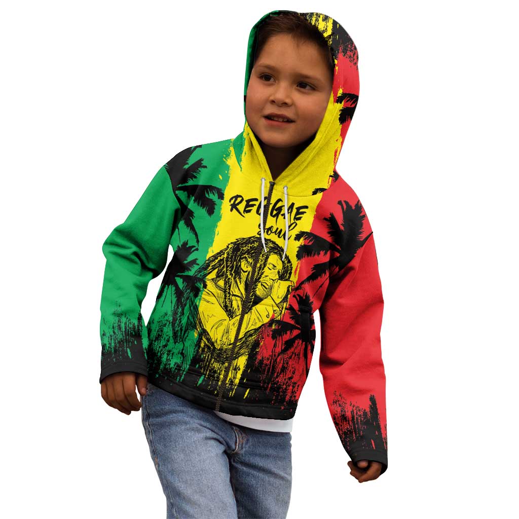 Reggae Soul B.Marley Personalized Kid Hoodie Tropical Grunge