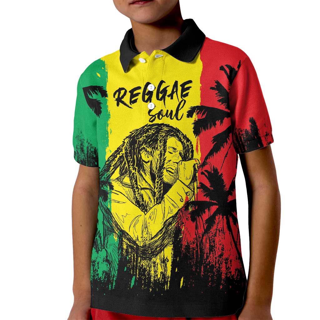 Reggae Soul B.Marley Personalized Kid Polo Shirt Tropical Grunge