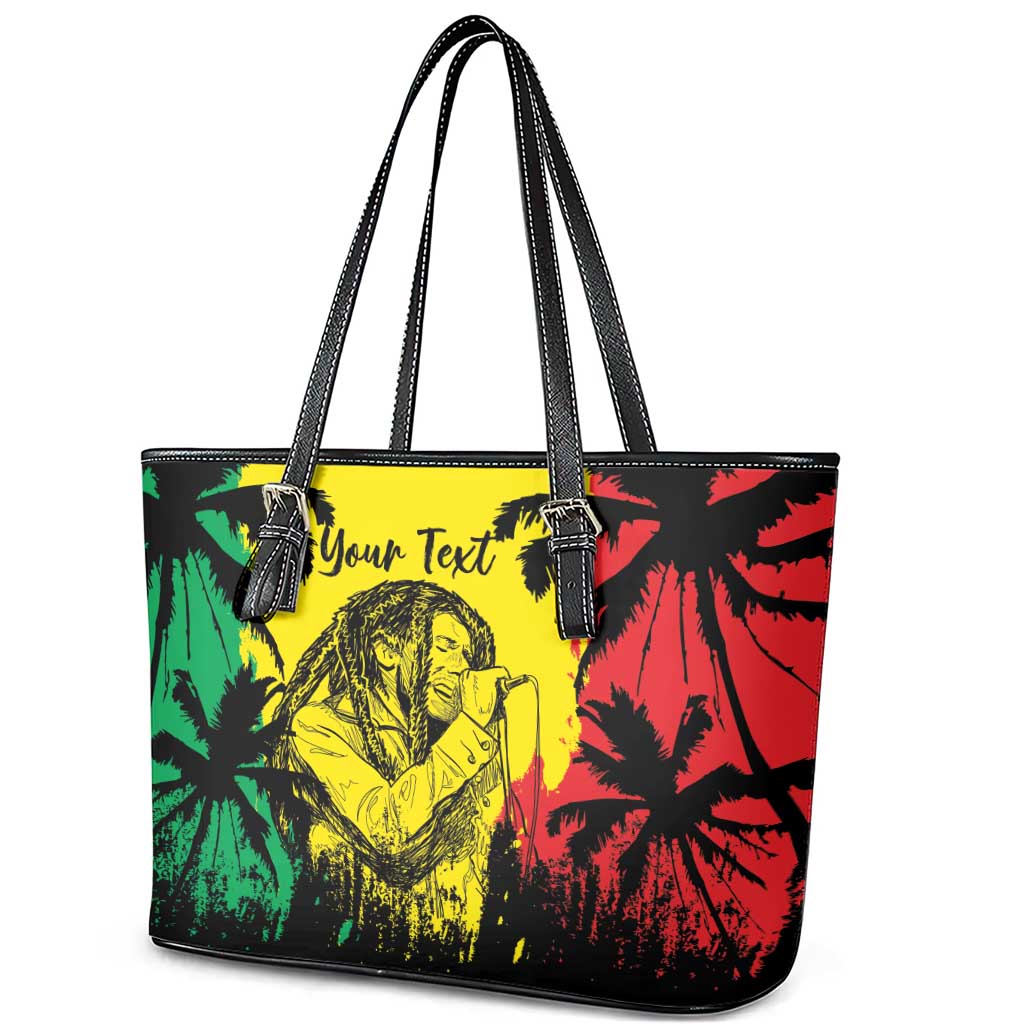 Reggae Soul B.Marley Personalized Leather Tote Bag Tropical Grunge