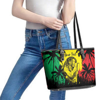 Reggae Soul B.Marley Personalized Leather Tote Bag Tropical Grunge