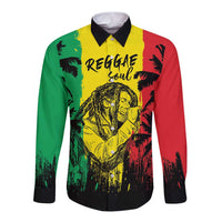 Reggae Soul B.Marley Personalized Long Sleeve Button Shirt Tropical Grunge