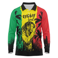 Reggae Soul B.Marley Personalized Long Sleeve Polo Shirt Tropical Grunge