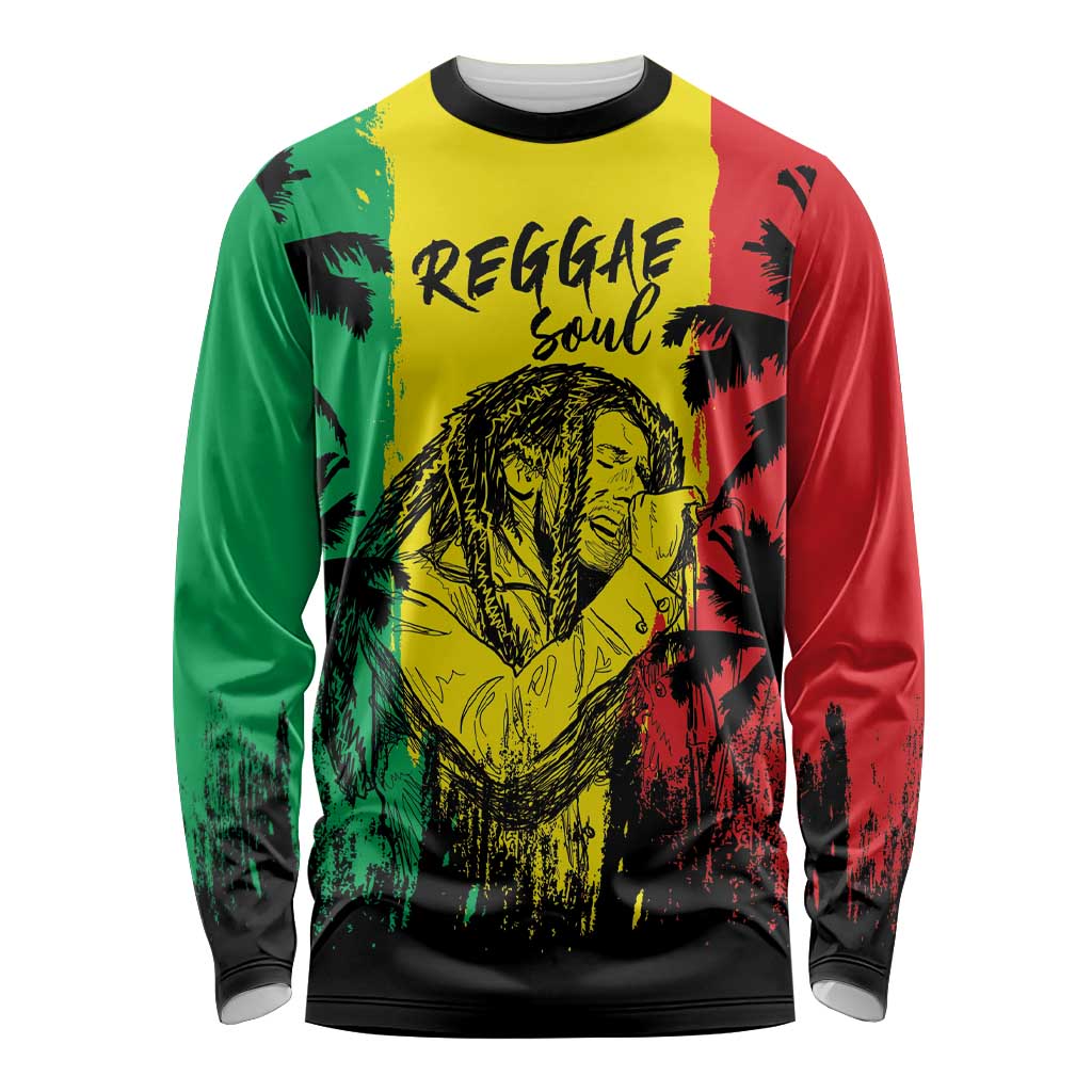 Reggae Soul B.Marley Personalized Long Sleeve Shirt Tropical Grunge