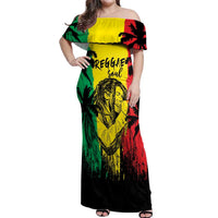 Reggae Soul B.Marley Personalized Off Shoulder Maxi Dress Tropical Grunge