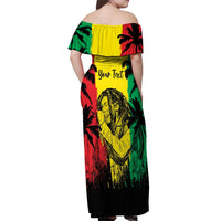 Reggae Soul B.Marley Personalized Off Shoulder Maxi Dress Tropical Grunge