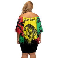 Reggae Soul B.Marley Personalized Off Shoulder Short Dress Tropical Grunge