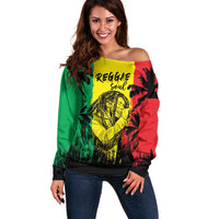 Reggae Soul B.Marley Personalized Off Shoulder Sweater Tropical Grunge