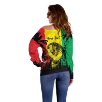Reggae Soul B.Marley Personalized Off Shoulder Sweater Tropical Grunge