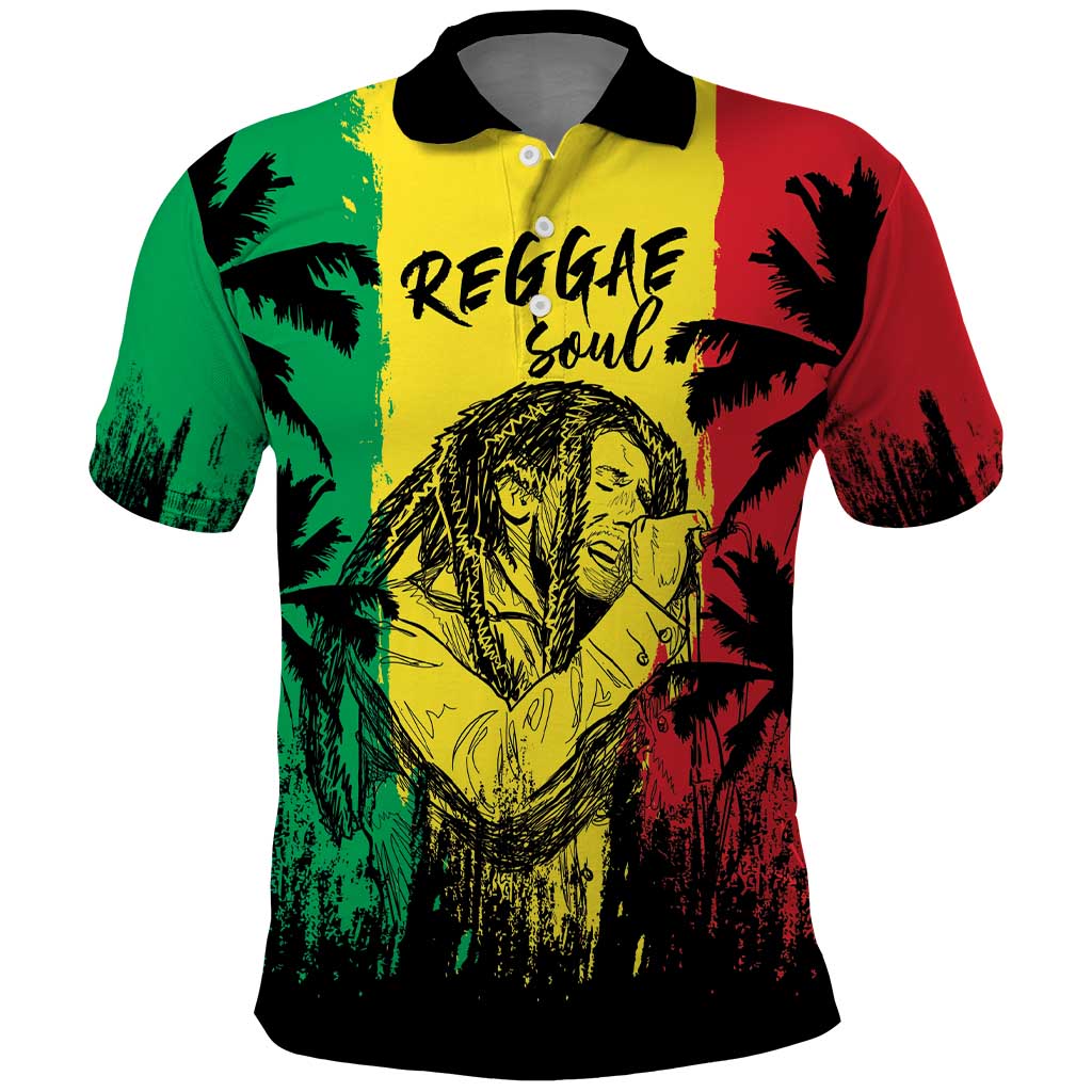 Reggae Soul B.Marley Personalized Polo Shirt Tropical Grunge