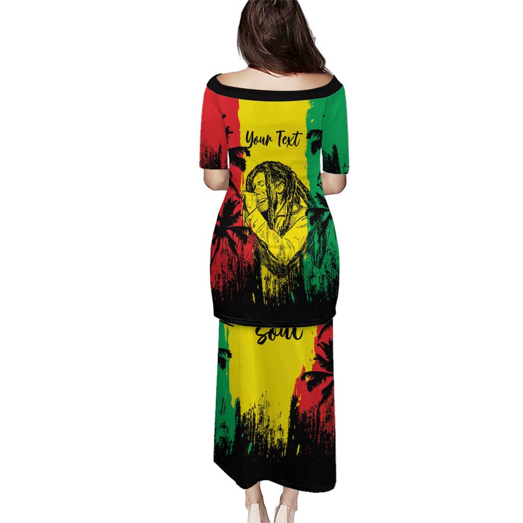 Reggae Soul B.Marley Personalized Puletasi Tropical Grunge