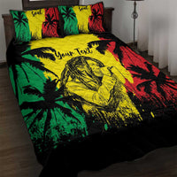 Reggae Soul B.Marley Personalized Quilt Bed Set Tropical Grunge