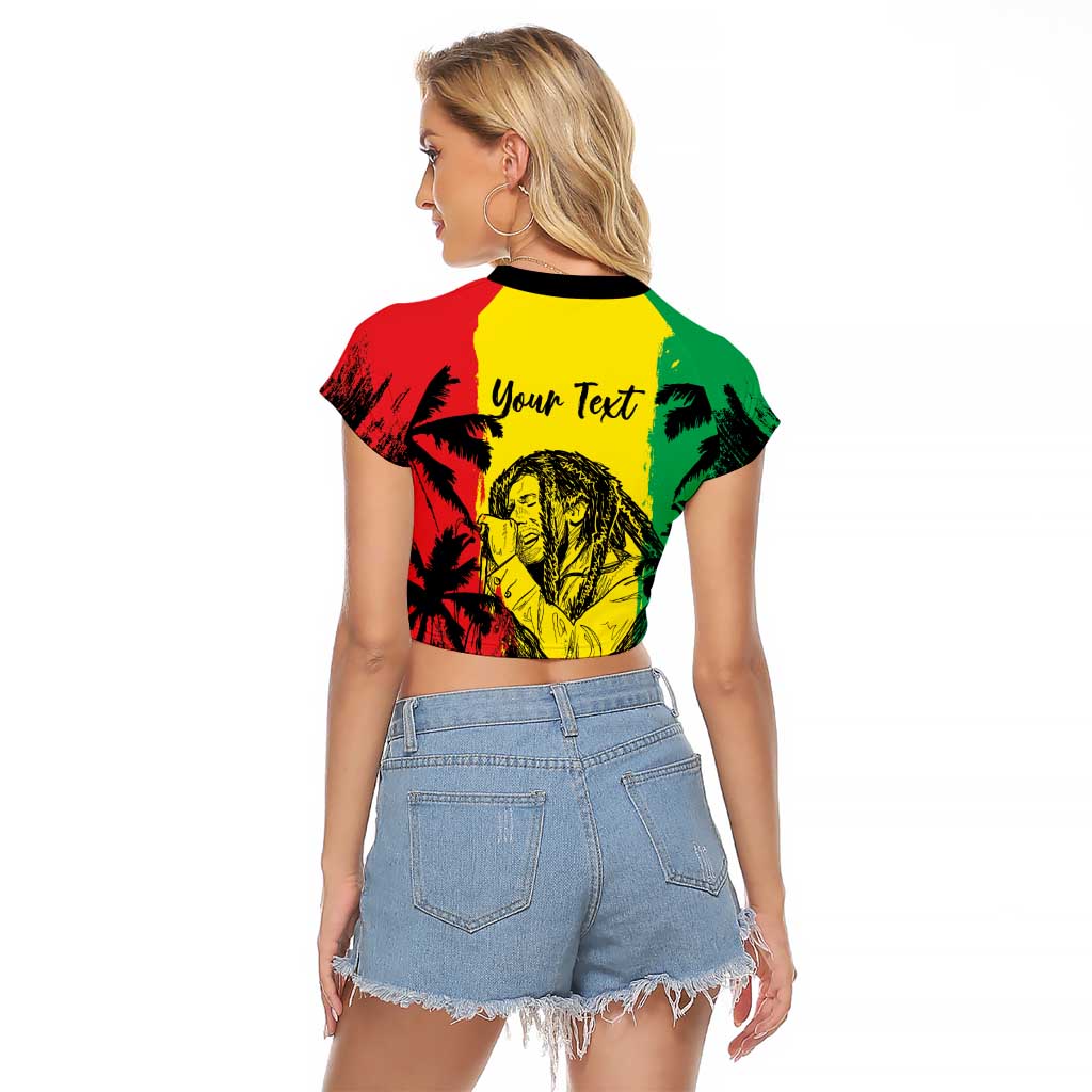Reggae Soul B.Marley Personalized Raglan Cropped T Shirt Tropical Grunge