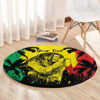 Reggae Soul B.Marley Personalized Round Carpet Tropical Grunge