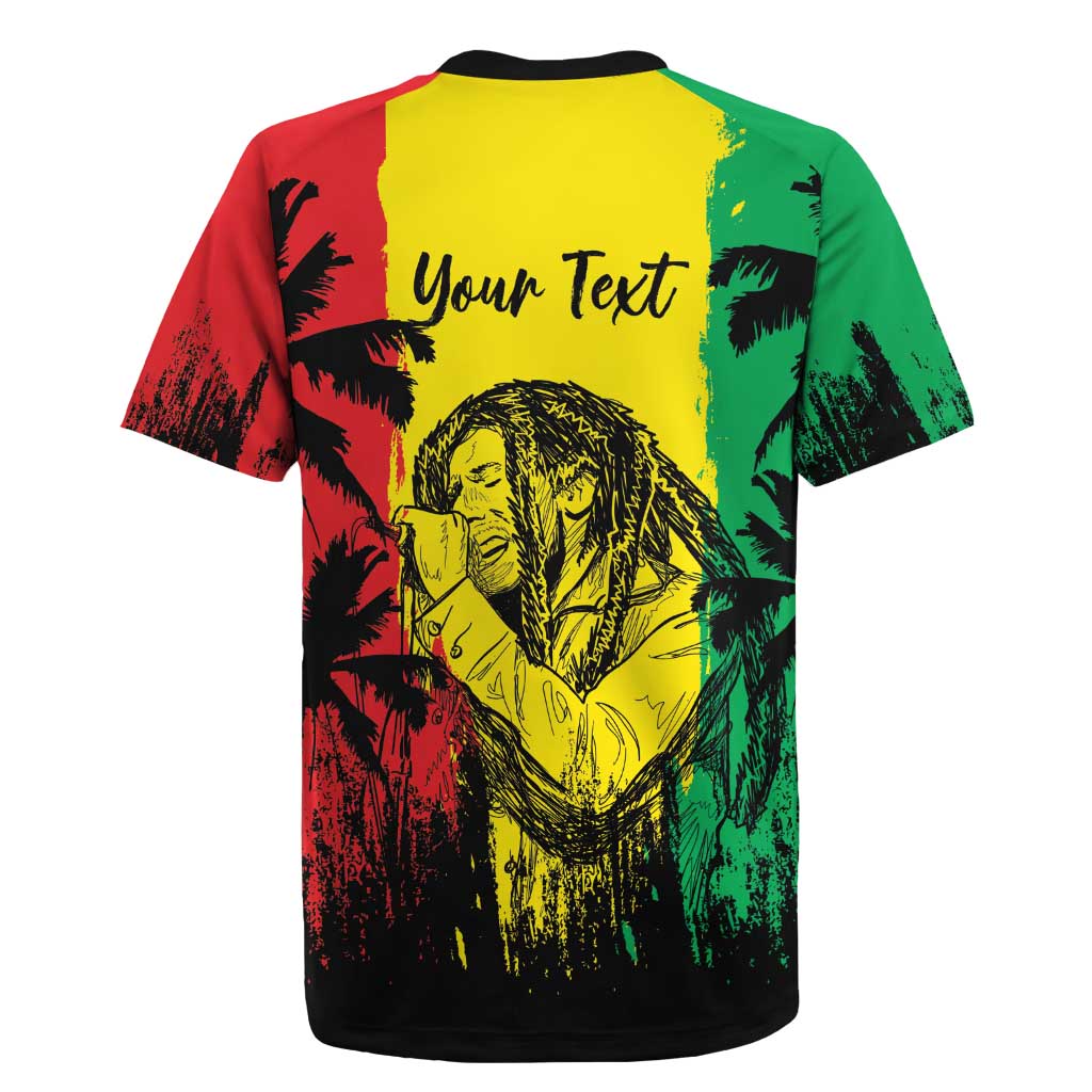 Reggae Soul B.Marley Personalized Rugby Jersey Tropical Grunge