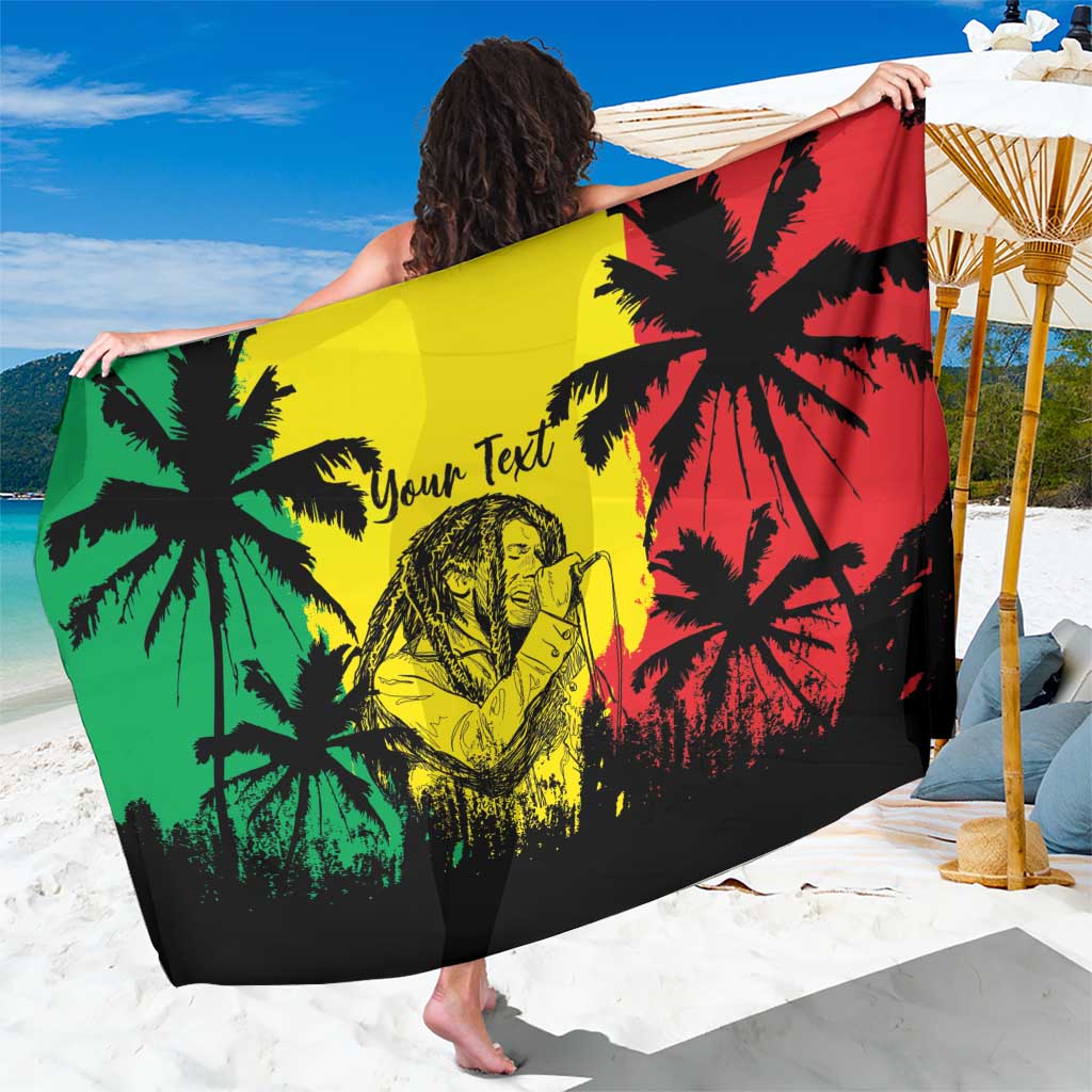 Reggae Soul B.Marley Personalized Sarong Tropical Grunge