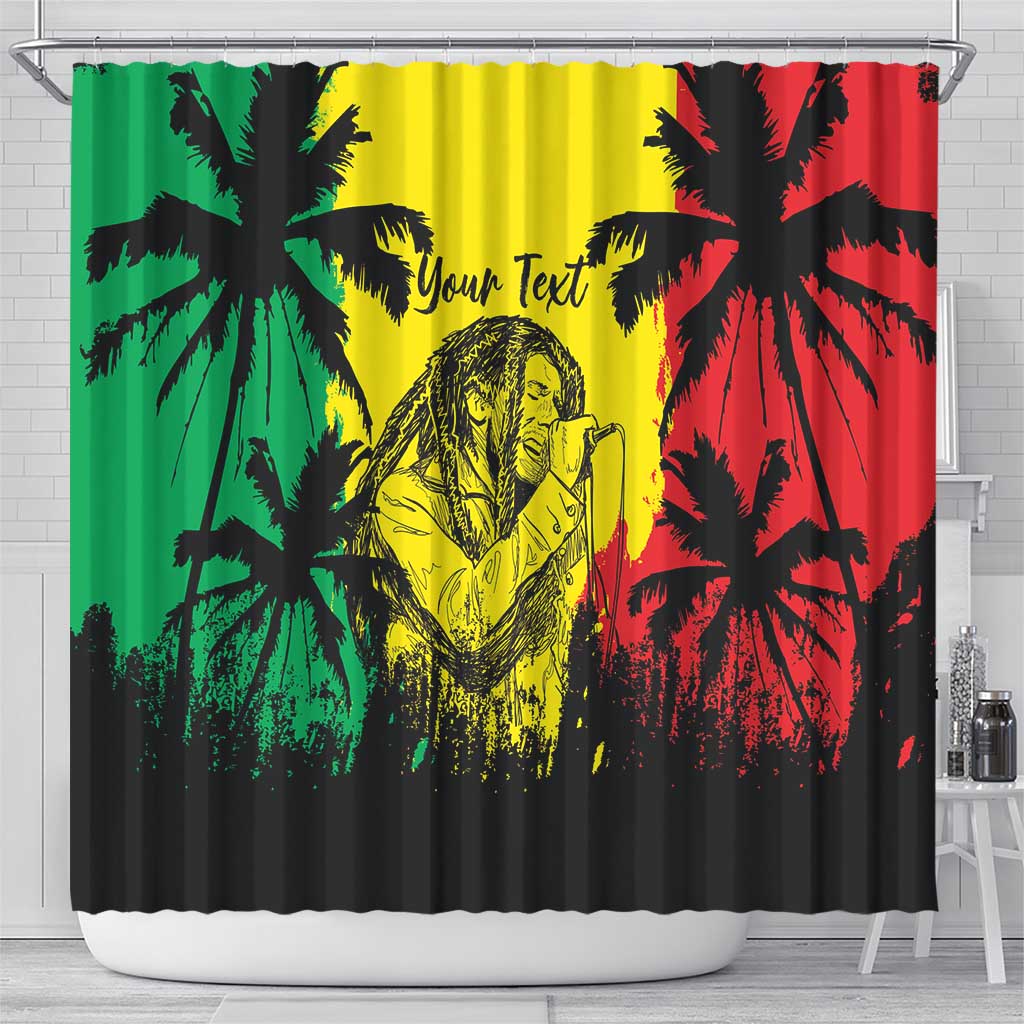Reggae Soul B.Marley Personalized Shower Curtain Tropical Grunge