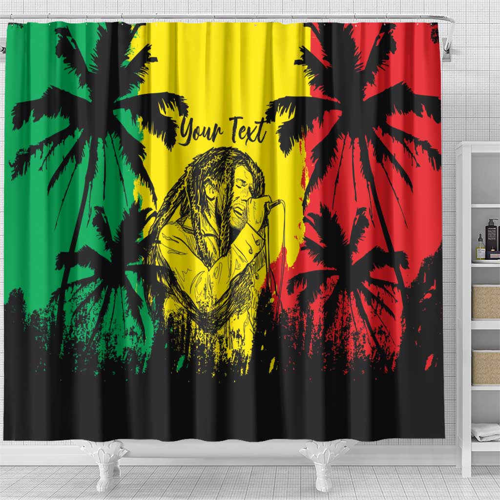 Reggae Soul B.Marley Personalized Shower Curtain Tropical Grunge