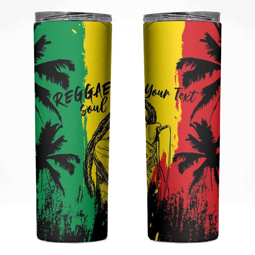 Reggae Soul B.Marley Personalized Skinny Tumbler Tropical Grunge