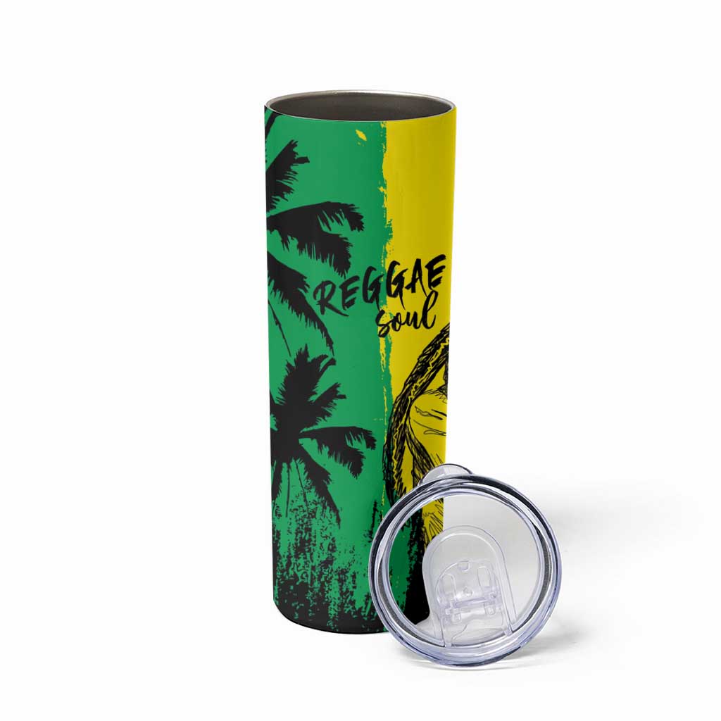 Reggae Soul B.Marley Personalized Skinny Tumbler Tropical Grunge