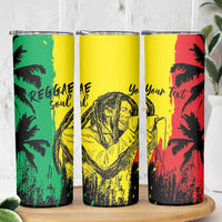 Reggae Soul B.Marley Personalized Skinny Tumbler Tropical Grunge