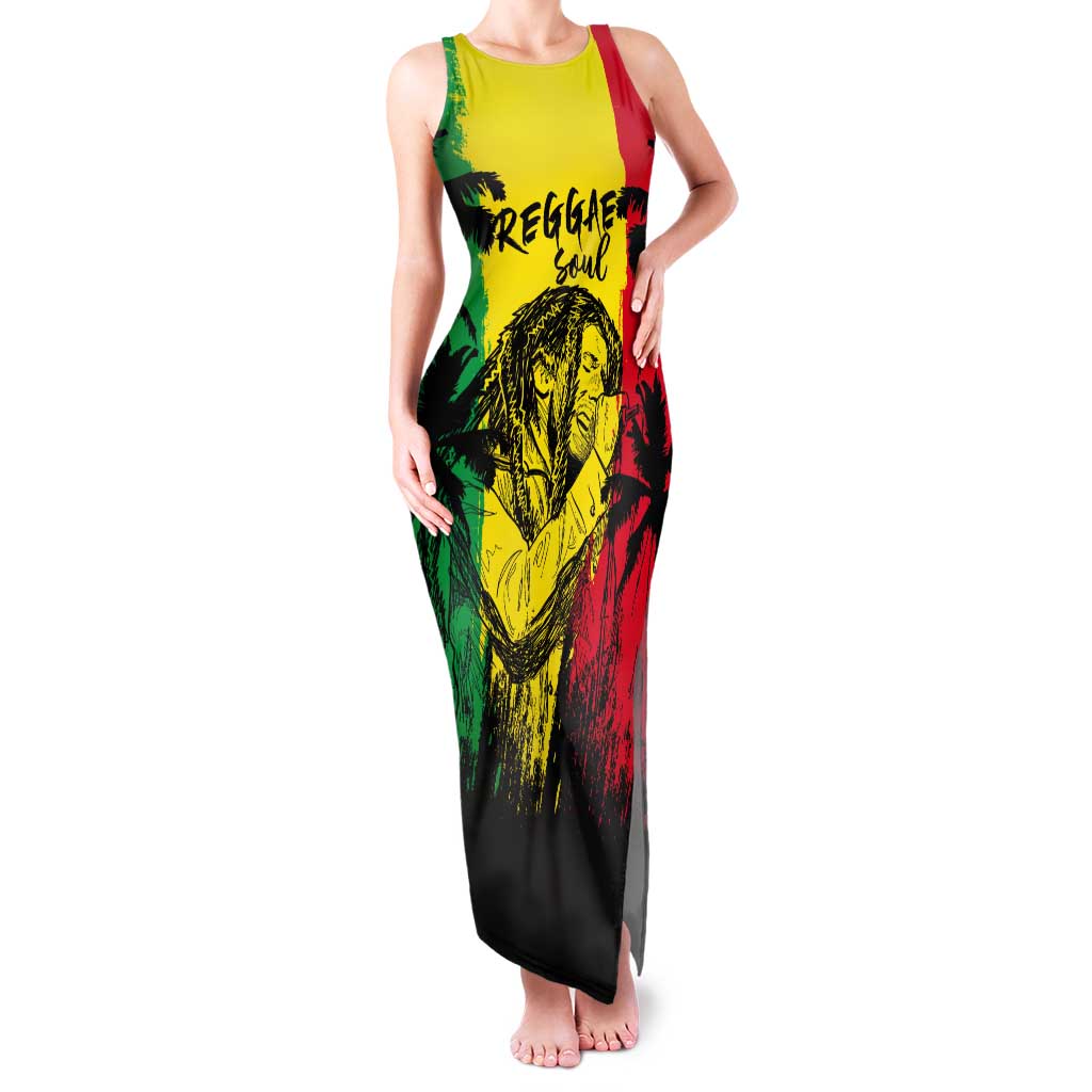 Reggae Soul B.Marley Personalized Tank Maxi Dress Tropical Grunge