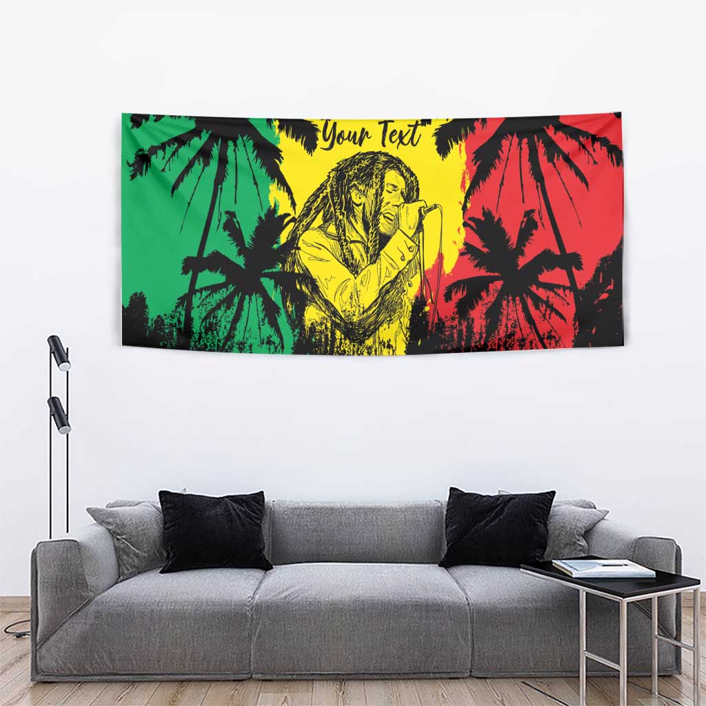 Reggae Soul B.Marley Personalized Tapestry Tropical Grunge