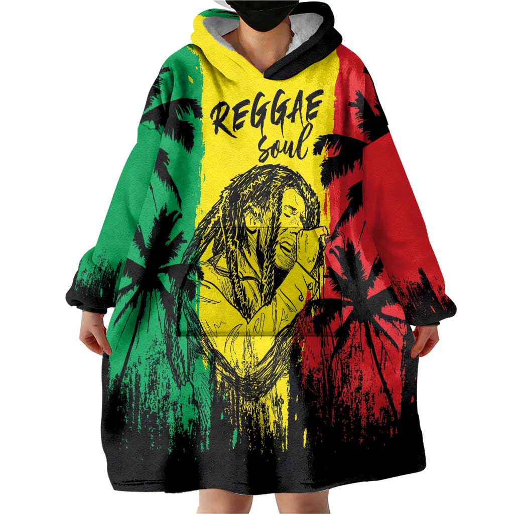 Reggae Soul B.Marley Personalized Wearable Blanket Hoodie Tropical Grunge