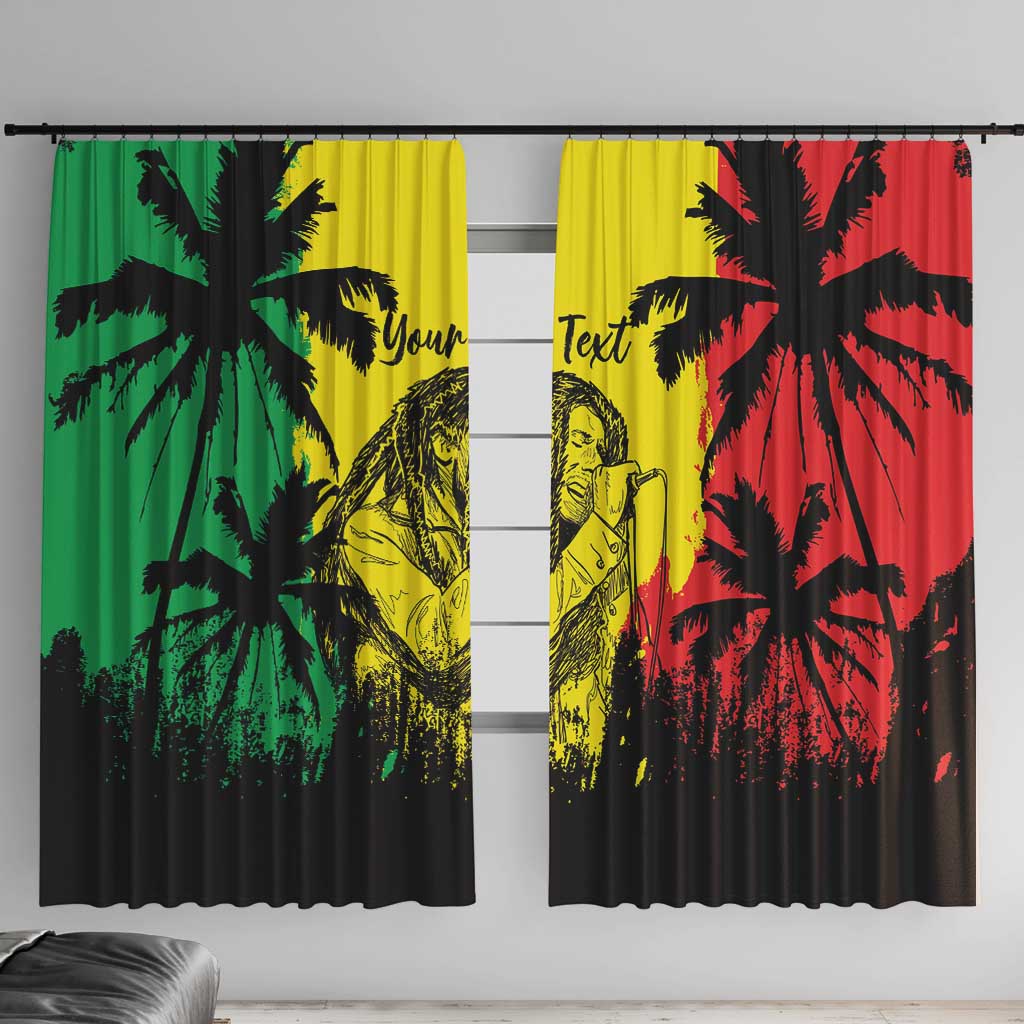 Reggae Soul B.Marley Personalized Window Curtain Tropical Grunge