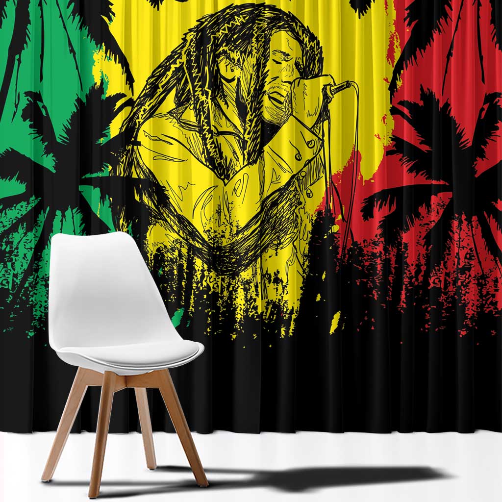 Reggae Soul B.Marley Personalized Window Curtain Tropical Grunge