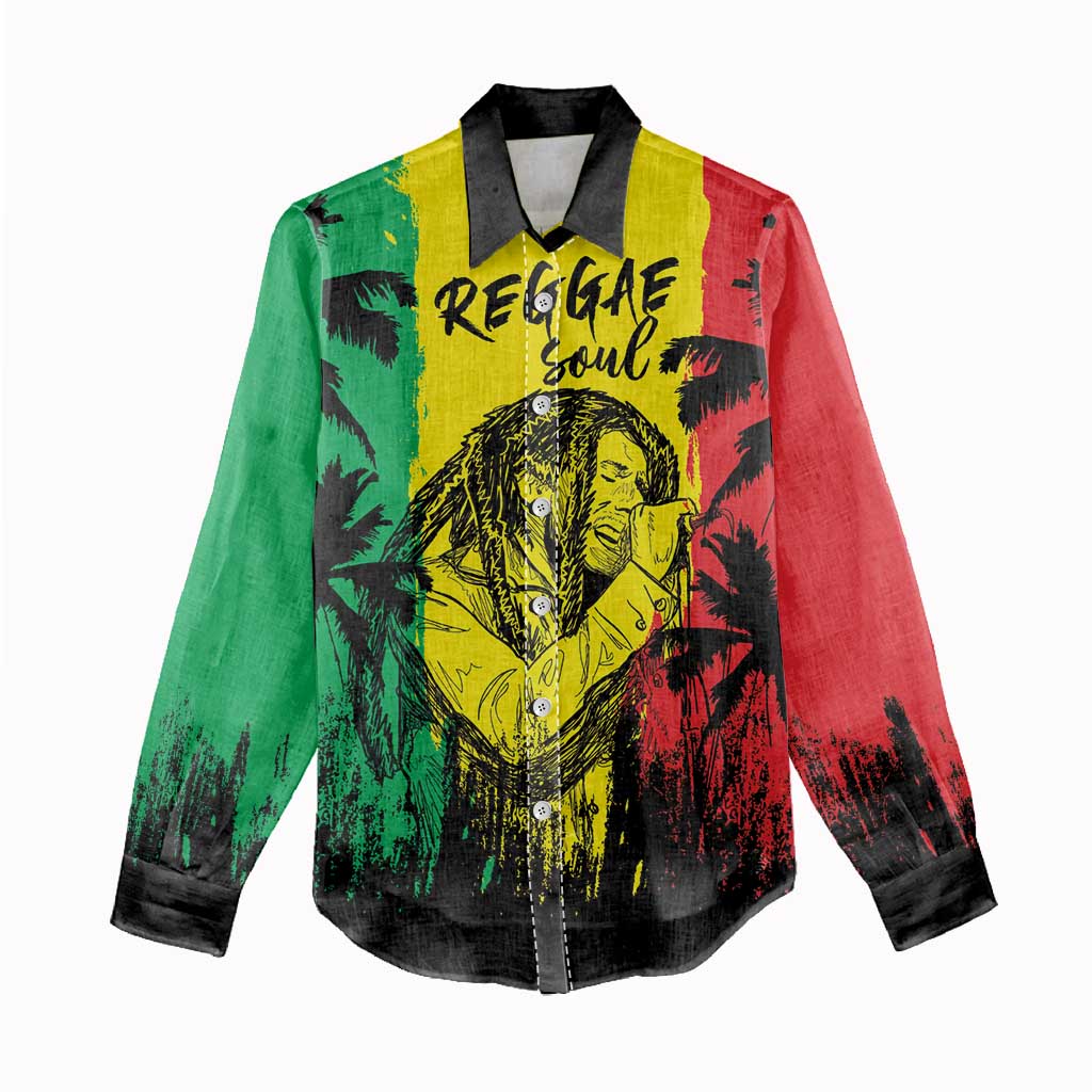 Reggae Soul B.Marley Personalized Women Casual Shirt Tropical Grunge