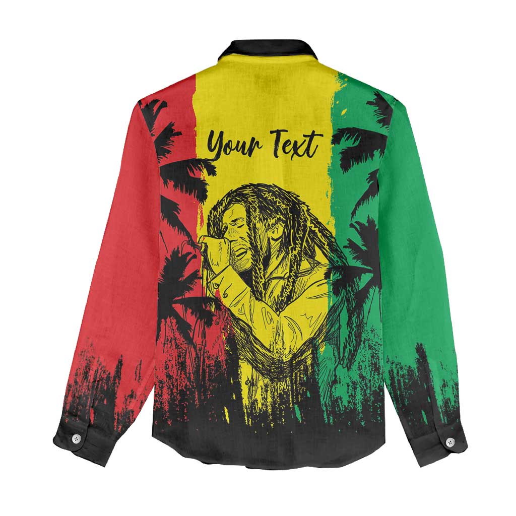 Reggae Soul B.Marley Personalized Women Casual Shirt Tropical Grunge