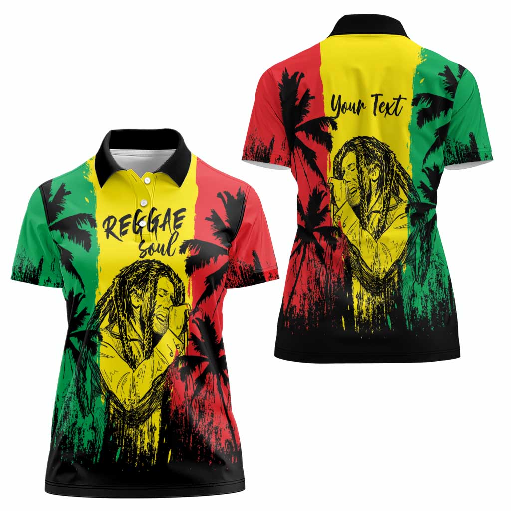 Reggae Soul B.Marley Personalized Women Polo Shirt Tropical Grunge