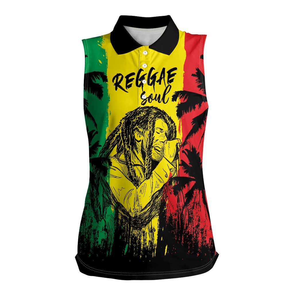 Reggae Soul B.Marley Personalized Women Sleeveless Polo Shirt Tropical Grunge