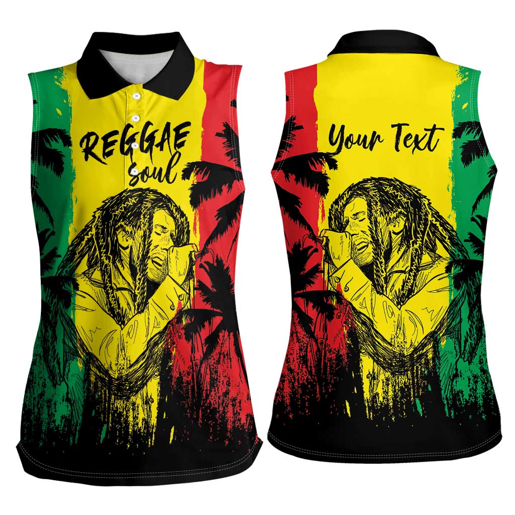 Reggae Soul B.Marley Personalized Women Sleeveless Polo Shirt Tropical Grunge