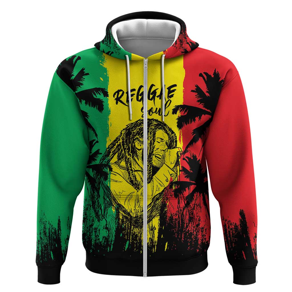 Reggae Soul B.Marley Personalized Zip Hoodie Tropical Grunge