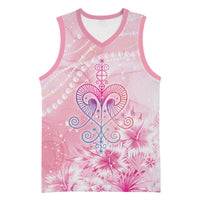 Afro Vodou Erzulie Freda Basketball Jersey Hibiscus & Pearls