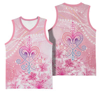 Afro Vodou Erzulie Freda Basketball Jersey Hibiscus & Pearls