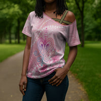 Afro Vodou Erzulie Freda Cross Shoulder Shirt Hibiscus & Pearls
