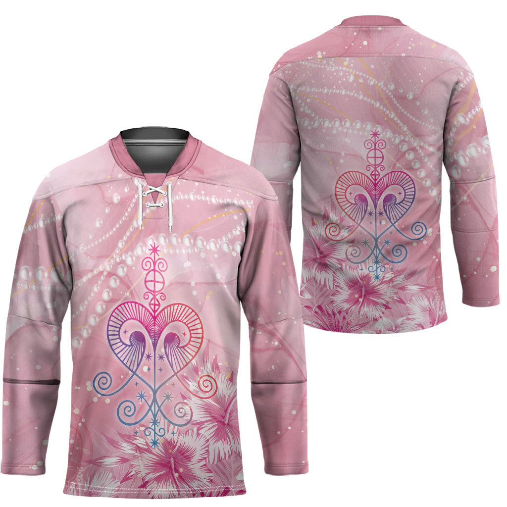 Afro Vodou Erzulie Freda Hockey Jersey Hibiscus & Pearls