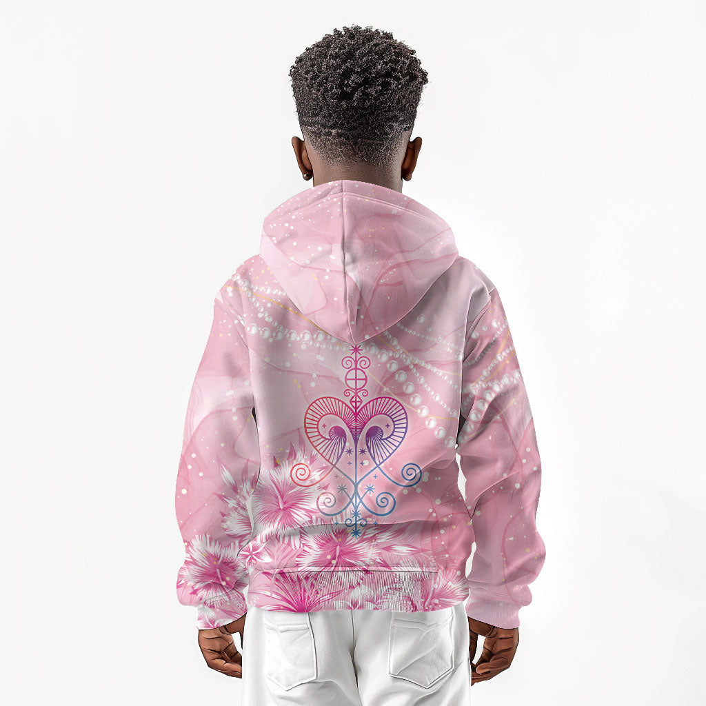 Afro Vodou Erzulie Freda Kid Hoodie Hibiscus & Pearls