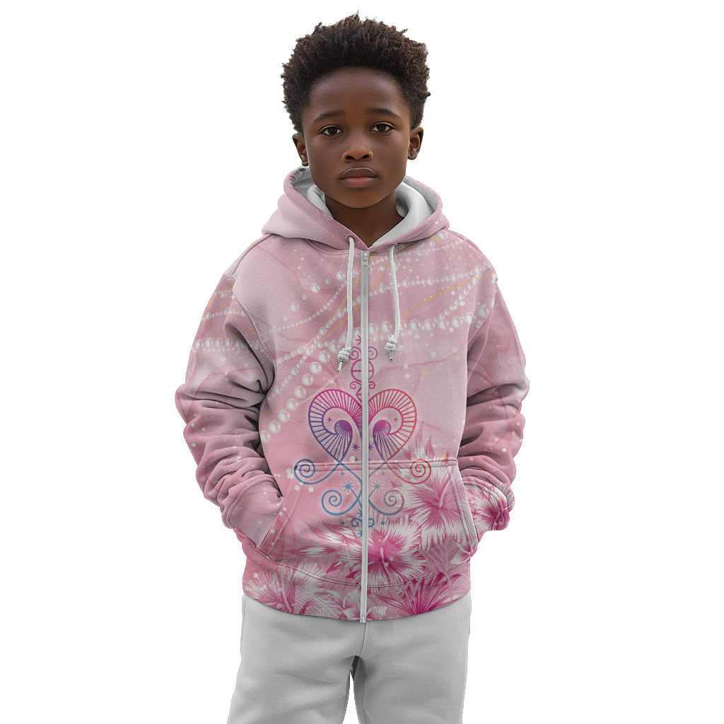 Afro Vodou Erzulie Freda Kid Hoodie Hibiscus & Pearls