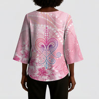 Afro Vodou Erzulie Freda Kimono Sleeve Blouse Hibiscus & Pearls