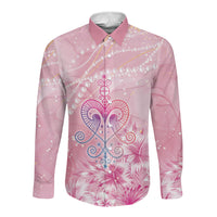 Afro Vodou Erzulie Freda Long Sleeve Button Shirt Hibiscus & Pearls