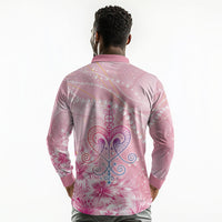 Afro Vodou Erzulie Freda Long Sleeve Polo Shirt Hibiscus & Pearls