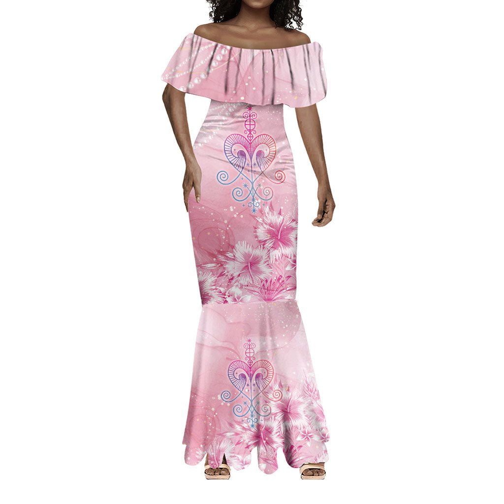 Afro Vodou Erzulie Freda Mermaid Dress Hibiscus & Pearls