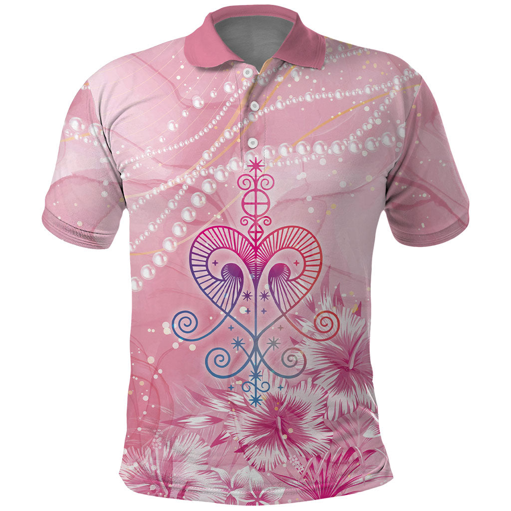 Afro Vodou Erzulie Freda Polo Shirt Hibiscus & Pearls