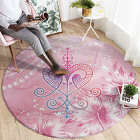 Afro Vodou Erzulie Freda Round Carpet Hibiscus & Pearls