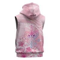 Afro Vodou Erzulie Freda Sleeveless Zip Hoodie Hibiscus & Pearls