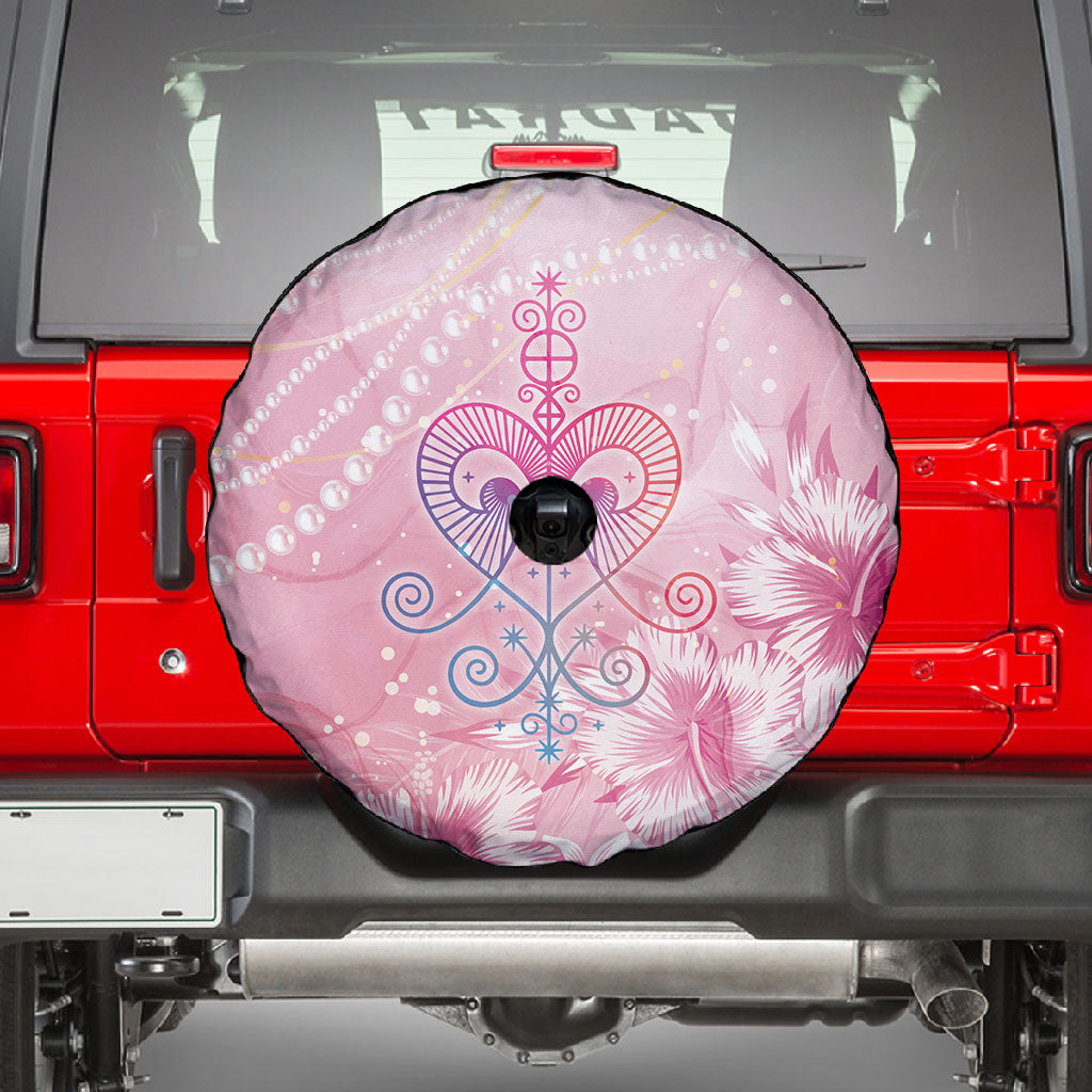 Afro Vodou Erzulie Freda Spare Tire Cover Hibiscus & Pearls