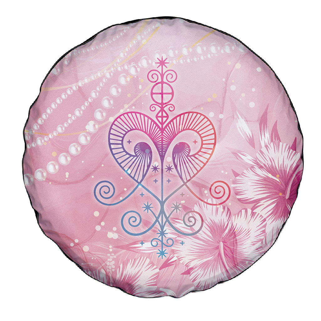 Afro Vodou Erzulie Freda Spare Tire Cover Hibiscus & Pearls